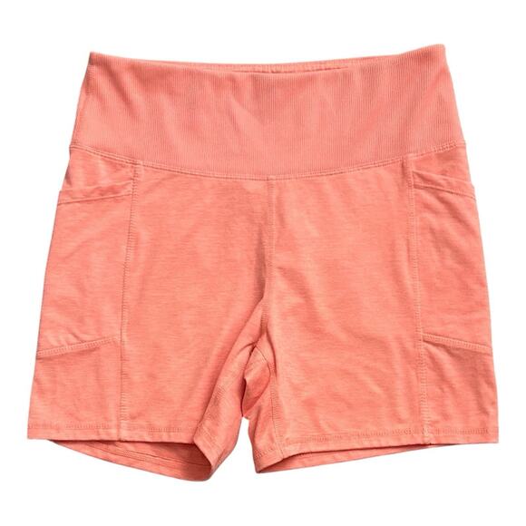 ZOBHA Womens Size Large Fits Medium Pull On Orange Bicycle Athletic Yoga Shorts - Picture 1 of 5